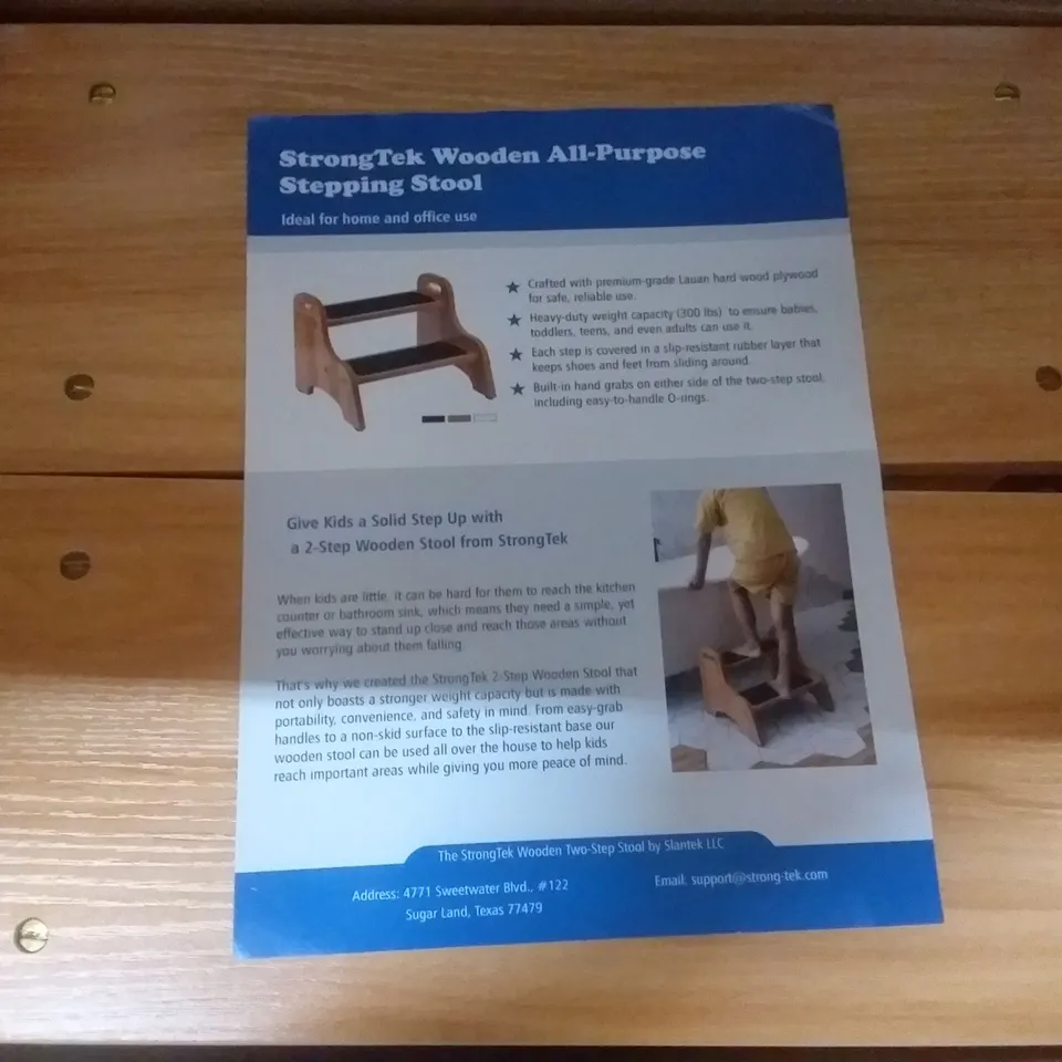 STRONGTEK WOODEN ALL-PURPOSE STEPPING STOOL