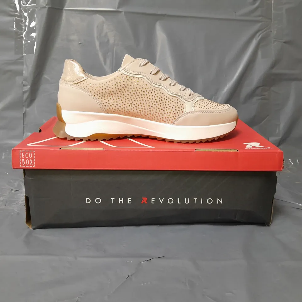 RIEKER SPARKLY TRAINERS ROSE GOLD SIZE 6.5