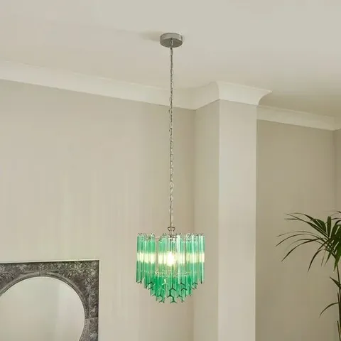 BOXED ESME MODERN ADJUSTABLE CHANDELIER - GREEN