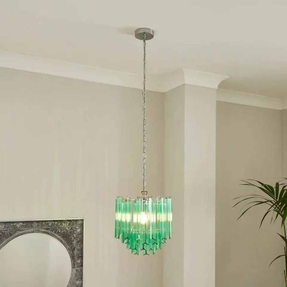 BOXED ESME MODERN ADJUSTABLE CHANDELIER - GREEN