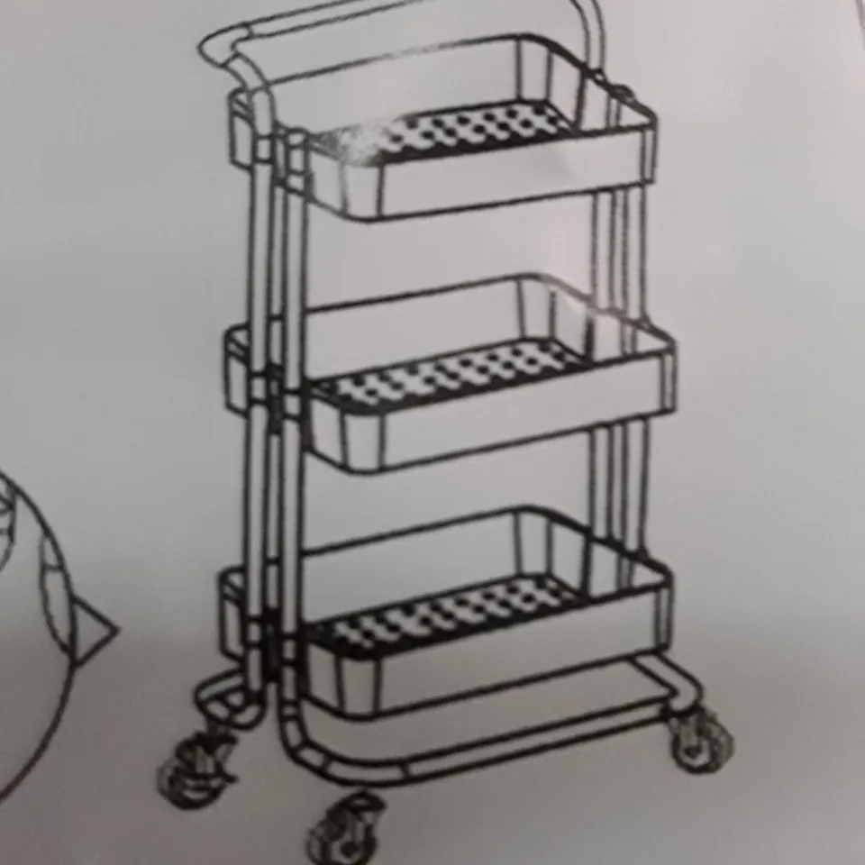 BOXED PLASTIC STORAGE SELF ON WHEELS BLACK (1 BOX)