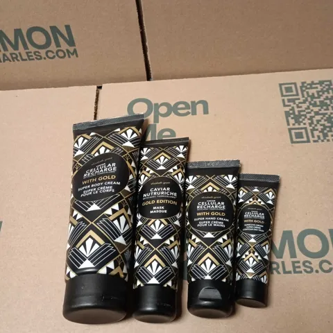 4 X ELIZABETH GRANT CELLULAR RECHARGE GOLD PRODUCTS TO INCLUDE SUPER BODY CREAM ETC UNBOXED