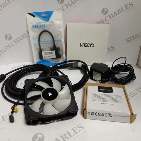 APPROXIMATELY 10 ASSORTED ELECTRICAL PRODUCTS TO INCLUDE ETHERNET CABLE, POWER SUPPLIES, USB DOCKING STATION ETC