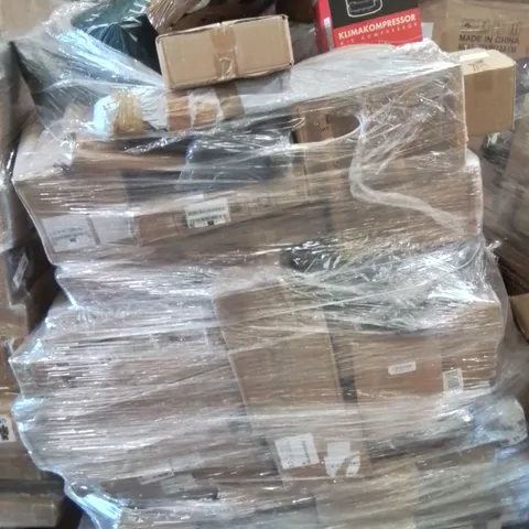 PALLET CONTAINING VARIOUS ASSORTED BOXED ITEMS TO INCLUDE: LITHIUM-ION BATTERIES AND CHARGERS, A/C COMPRESSOR, HANDHELD PRESSURE WASHER, VACUUM CLEANER AND LOTS MORE UNMARKED BOXED ITEMS 