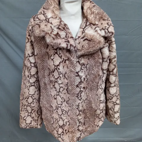 CENTIGRADE FAUX FUR SHIRT COAT IN NATURAL SIZE S