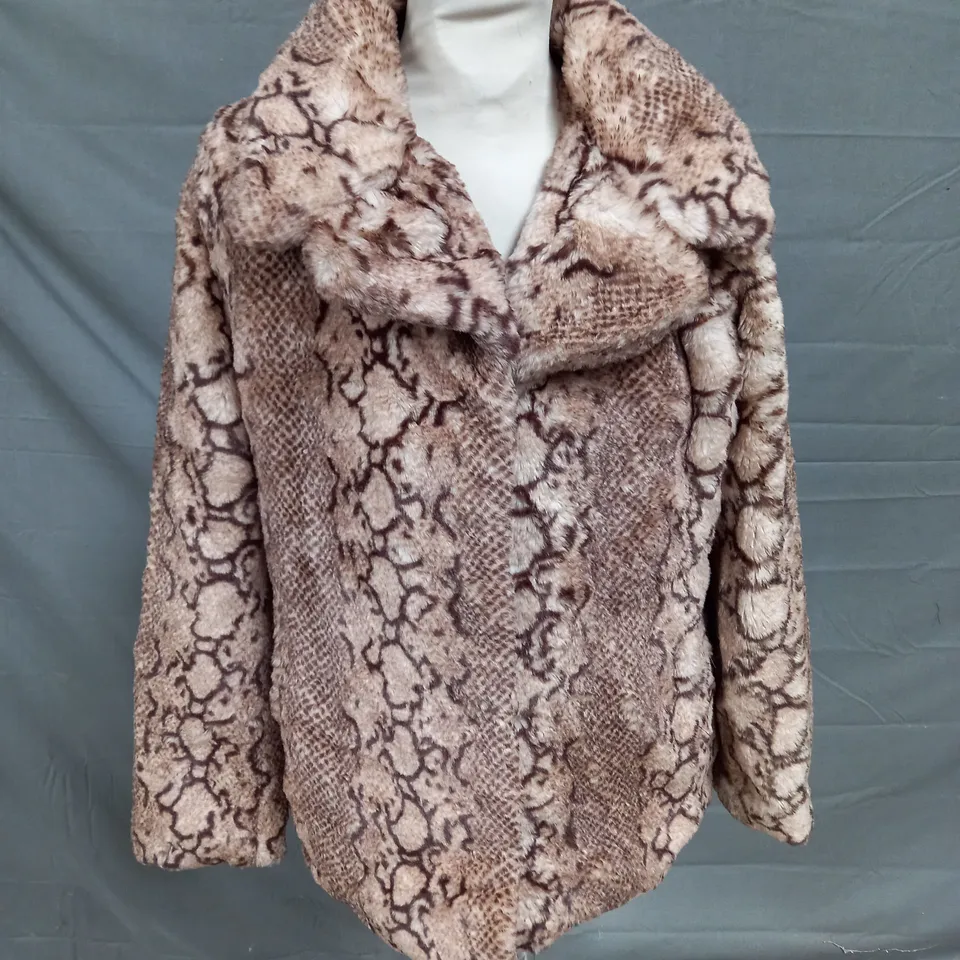 CENTIGRADE FAUX FUR SHIRT COAT IN NATURAL SIZE S
