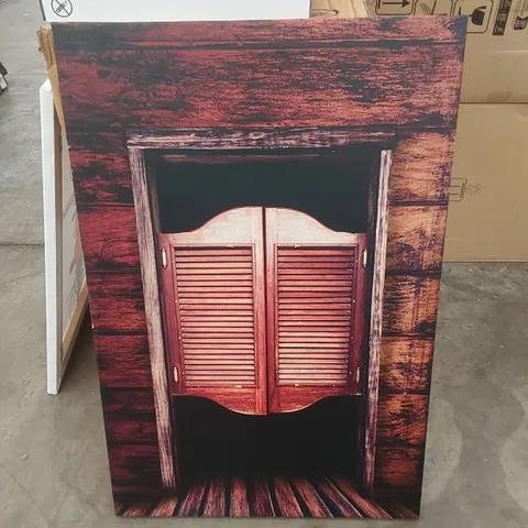 LAURIS OLD VINTAGE WOODEN SALOON DOORS BY FREGREGORY - WRAPPED CANVAS