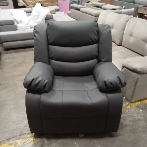 SORRENTO RECLINER ARMCHAIR, GREY PREMIUM FAUX LEATHER