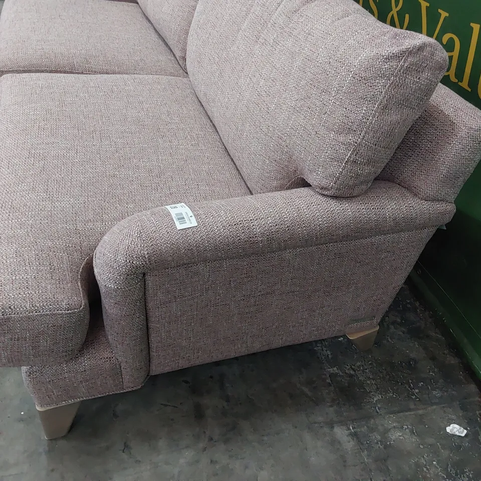 QUALITY BRITISH MADE LOUNGE Co ROSE THREE SEATER SOFA PINK FABRIC 