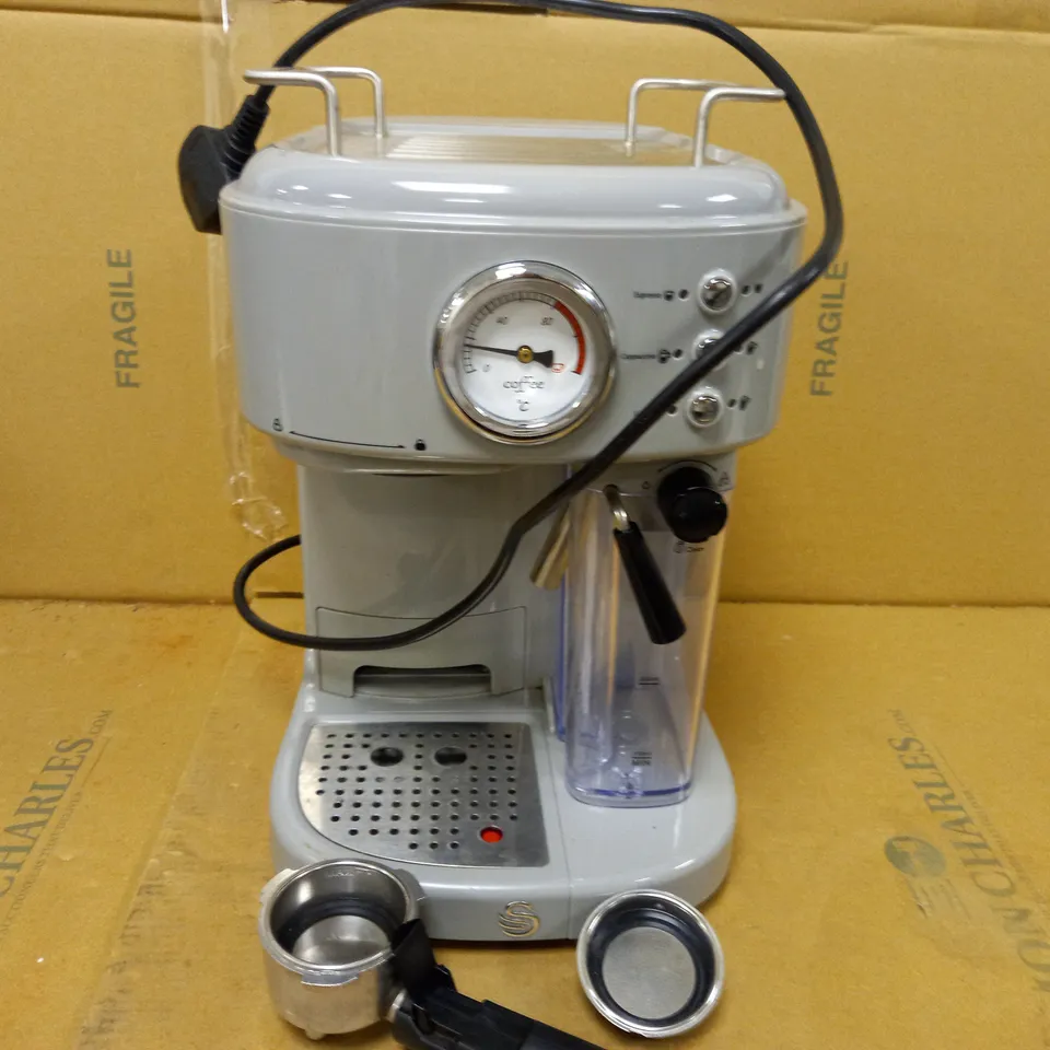 SWAN RETRO GREY ESPRESSO COFFEE MACHINE