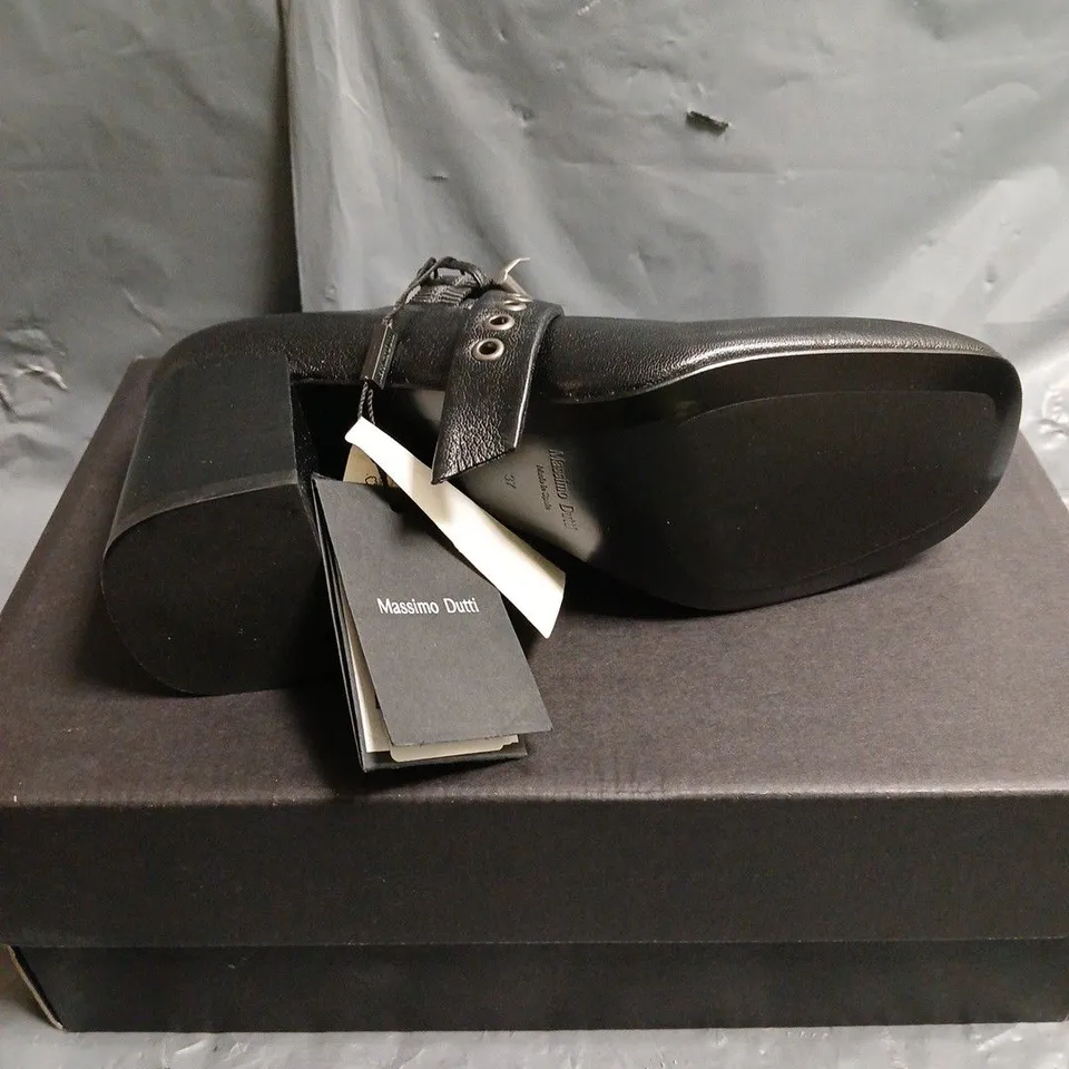 BOXED PAIR OF MASSIMO DUTTI HIGH HEEL BUCKLE STRAP SHOES - 4