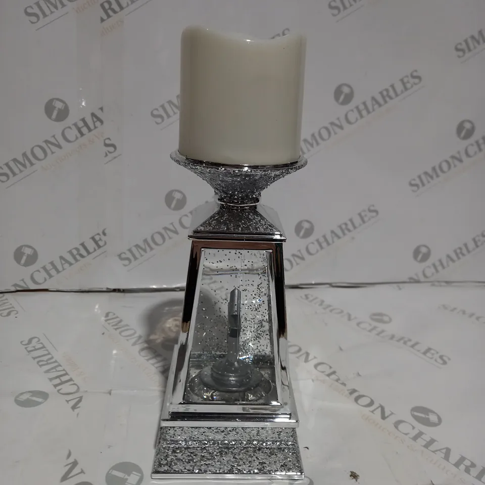 JM BY JULIEN MACDONALD FLAMELESS CANDLE HOLDER WITH SWIRLING GLITTER