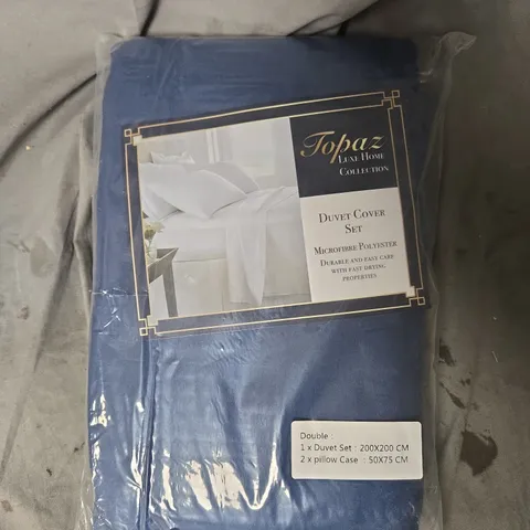 TOPAZ LUXE HOME COLLECTION DUVET COVER SET – DOUBLE NAVY (TWO SETS IN BOX) 200X200 CM + 4 PILLOWCASES, BOX OF APPROXIMATELY 6