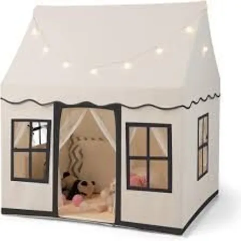 BOXED KIDS PLAY TENT WITH STAR LIGHTS AND NON-SLIP MAT-BEIGE