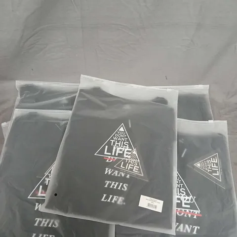 YOU DON'T WANT THIS LIFE REDLINE OVERSIZED T-SHIRT – BLACK, SIZE L – LOT OF 5