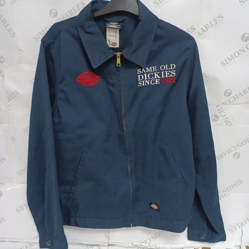 DICKIES NAVY LOGO ZIP UP JACKET- MEDIUM