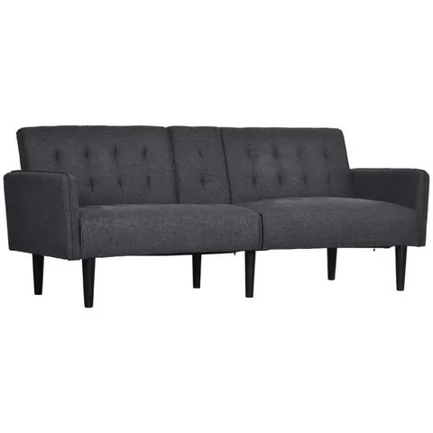 BOXED HOMCOM THREE-SEATER SOFA BED, WITH CUPHOLDERS - GREY ( 2 BOXES )
