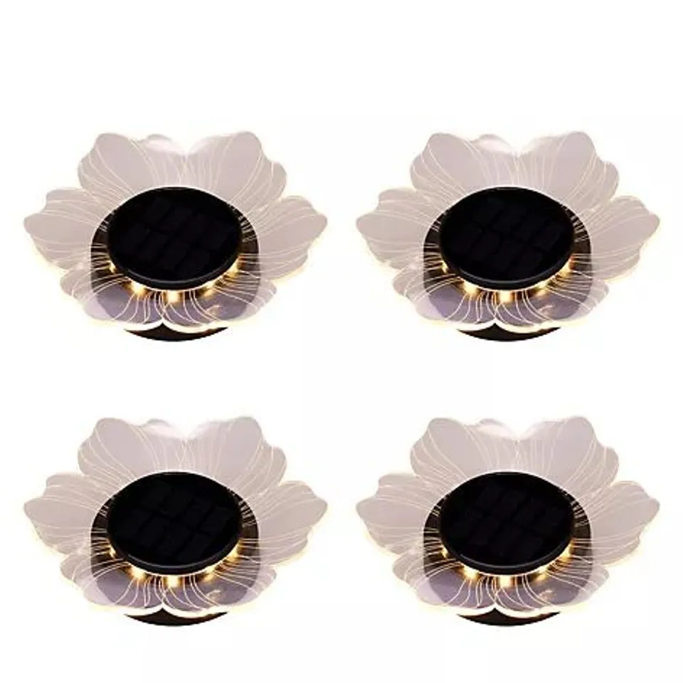 GARDEN REFLECTIONS SET OF 4 SOLAR ACRYLIC FLOWER LIGHTS