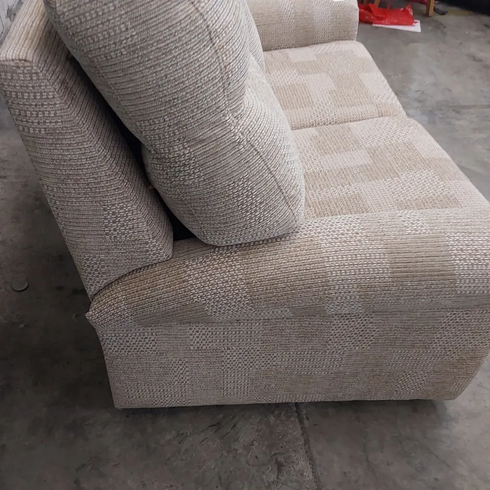 QUALITY BRITISH DESIGNER G PLAN AVON SMALL TWO SEATER SOFA FARO SAND FABRIC 
