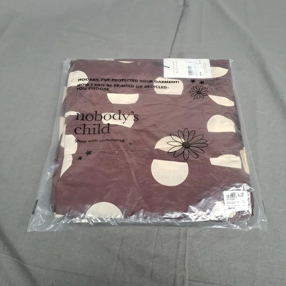 SEALED NOBODYS CHILD FELICITY MIDAXI DRESS BROWN SPOT - UK 10