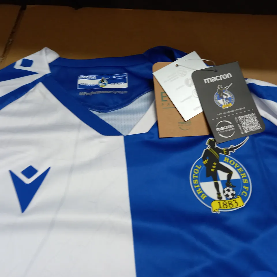 BRISTOL ROVERS F.C. SHORT SLEEVE HOME SHIRT - XL
