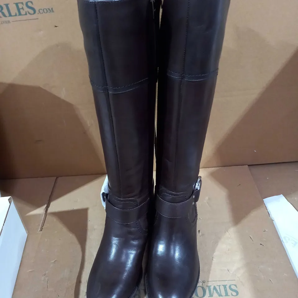 MARC FISHER GLILA KNEE HIGH BOOT WIDE CALF BLACK LEATHER BOOTS - UK 5.5
