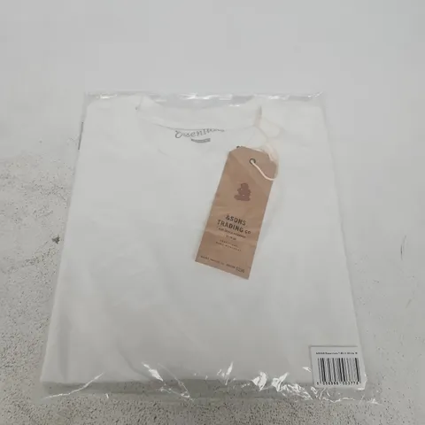 &SONS ESSENTIALS T-SHIRT WHITE, UK MEDIUM