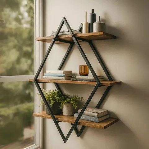 BOXED LORENZA DIAMOND FLOATING SHELF