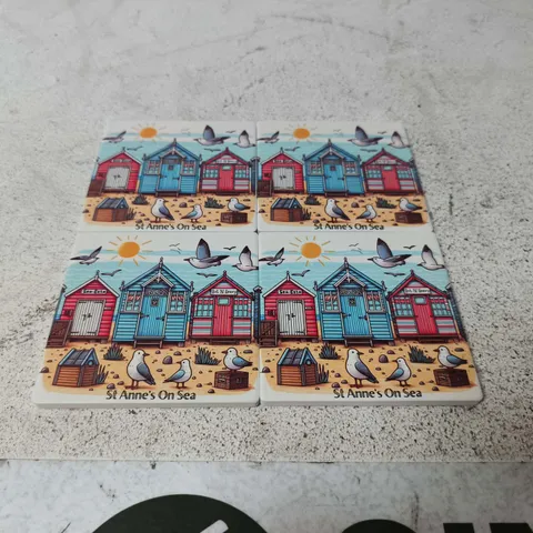 ST ANNE'S ON SEA DECORATIVE CERAMIC COASTERS- SET OF 4