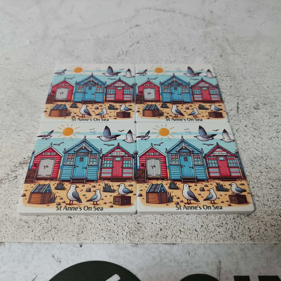 ST ANNE'S ON SEA DECORATIVE CERAMIC COASTERS- SET OF 4