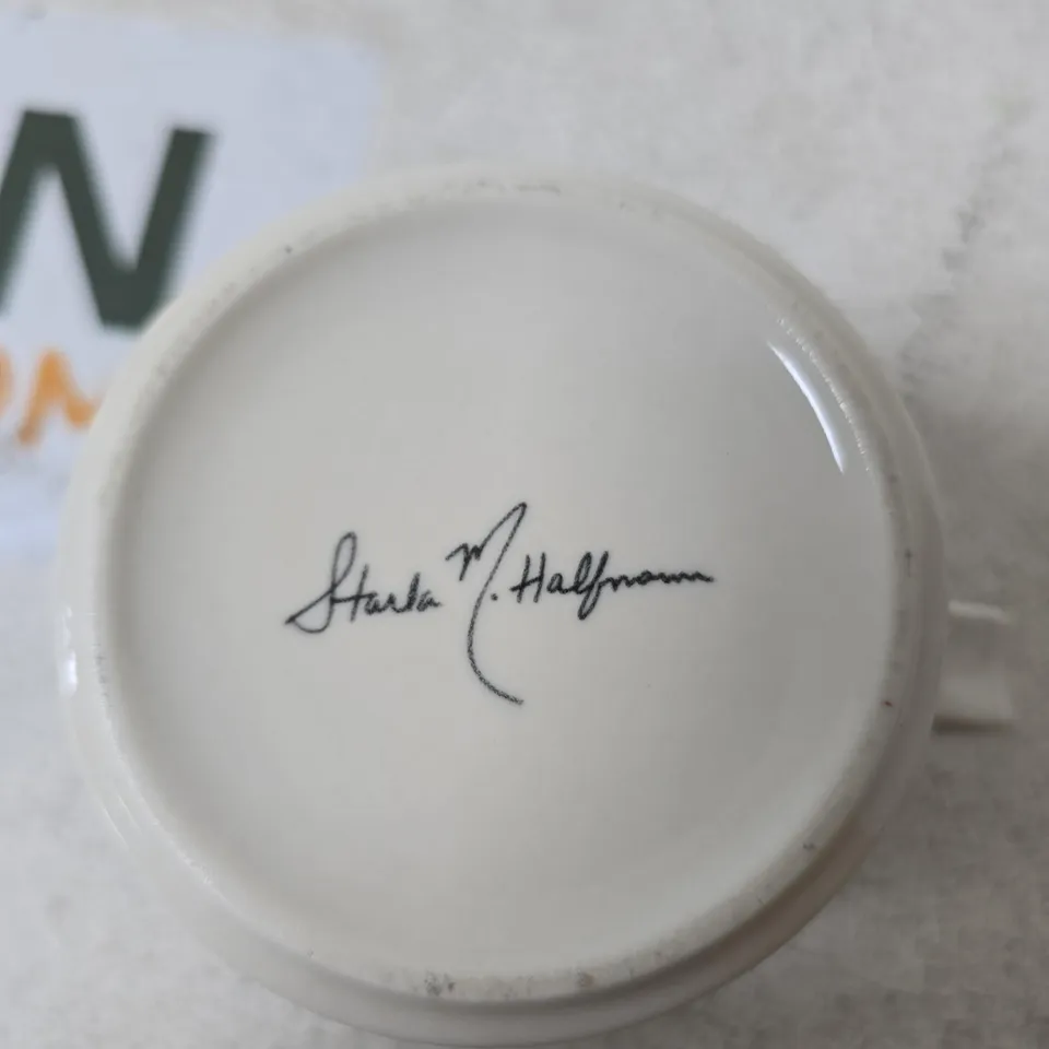 CERAMIC MUG WITH MULTICOLOURED FLORAL PATTERN – BASE SIGNED