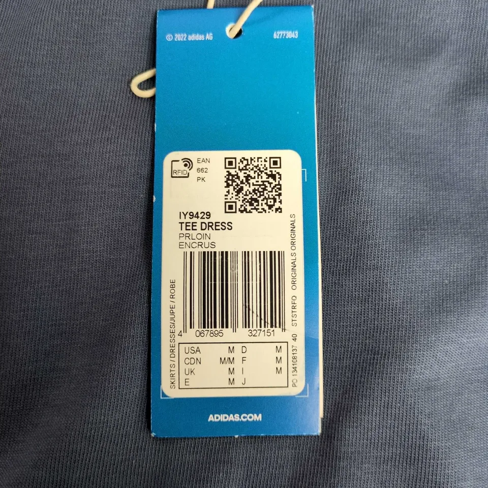 ADIDAS ORIGINALS TEE DRESS – BLUE, SIZE M (MEDIUM)