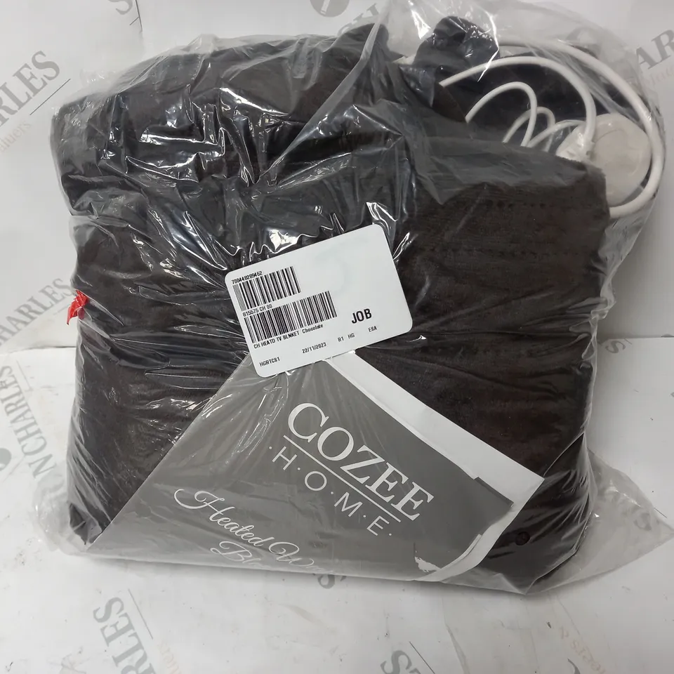 COZEE HOME HEATED TV BLANKET - CHOCOLATE