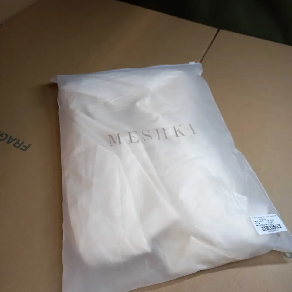 BAGGED MESHKI DIONNE CRISS CROSS DIAMANTE MAXI DRESS SIZE SMALL BONE