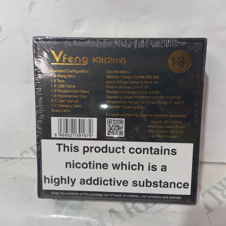 SNOWWOLF VFENG VAPE KIT (2ML) IN BLACK