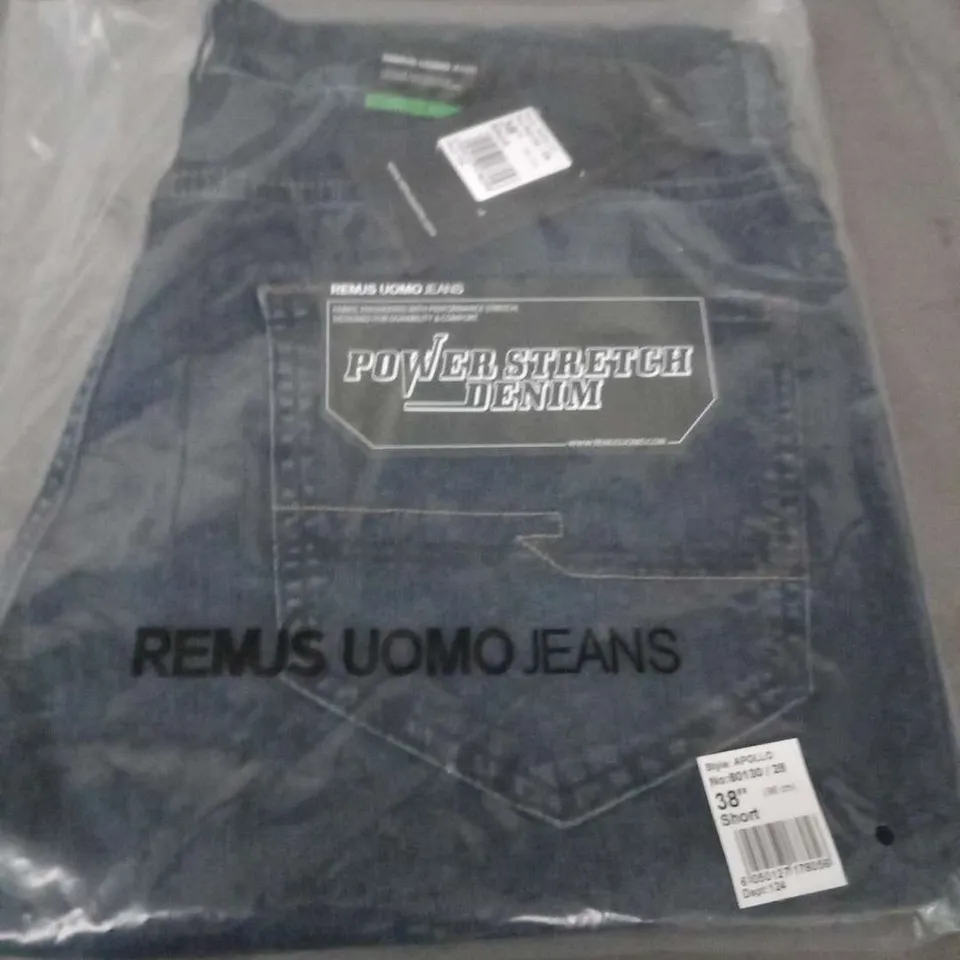 BRAND NEW REMUS UOMO JEANS APOLLO 60130/28 38" SHORT JEANS