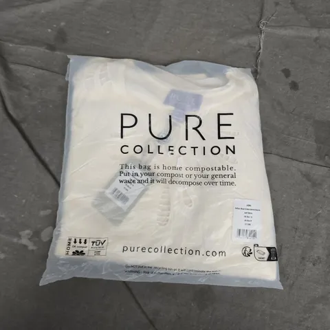 BAGGED PURE COLLECTION COTTON-WOOL EMBROIDERED SWEATER – SOFT WHITE, UK 12 / US 8