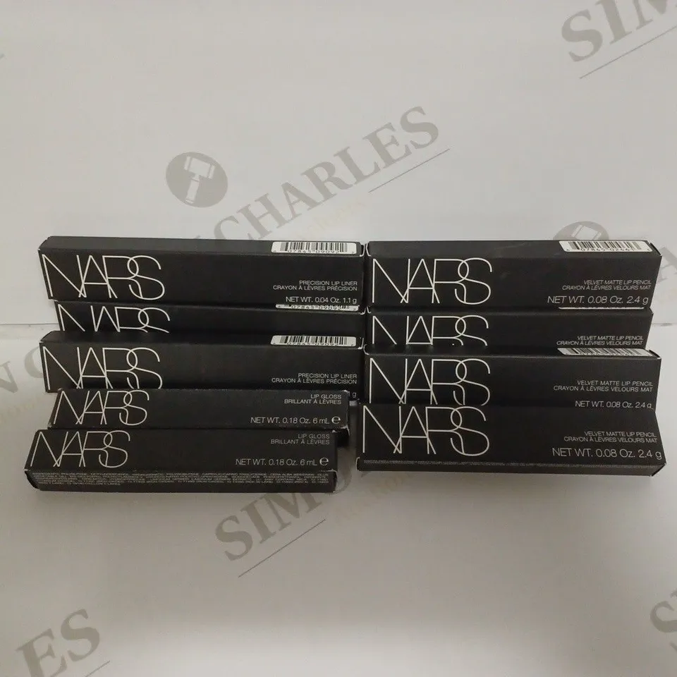 LOT OF 10 ASSORTED NARS LIP PRODUCTS 