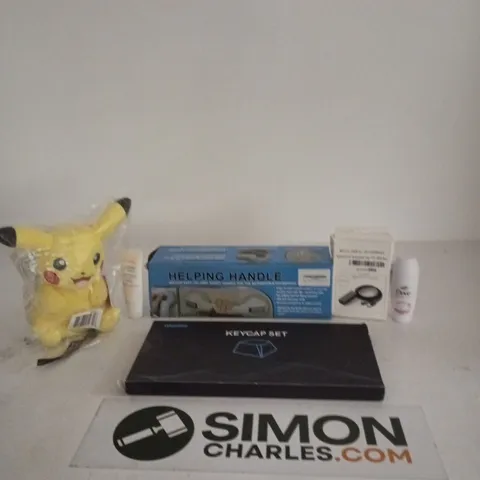 BOX OF APPROXIMATELY 10 ASSORTED ITEMS INCLUDING CREATIVE BALLOONS, PIKACHU OFT TOY AND 90TH CONFETTI