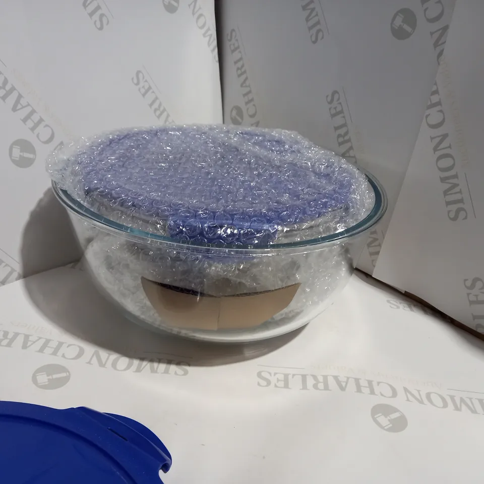LOCK & LOCK BLUE GLASS BOWL SET
