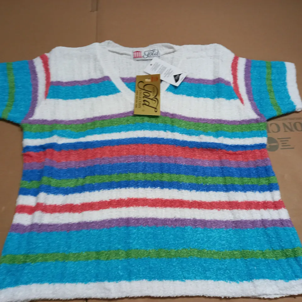 LARGE QUANTITY OF AS NEW GOLD COLLECTION KNITTED STRIPE JUMPERS - ALL 1