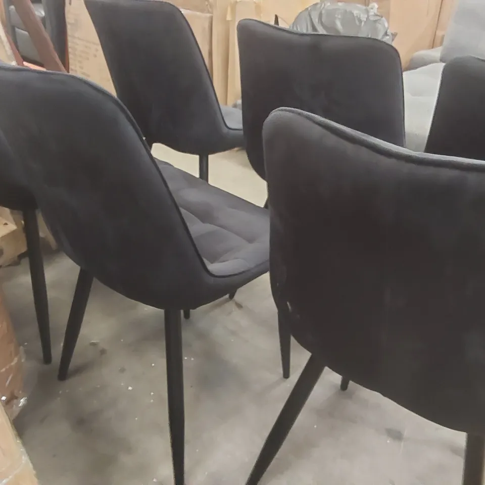 SET OF 6x DESIGNER VELVET DINING CHAIRS