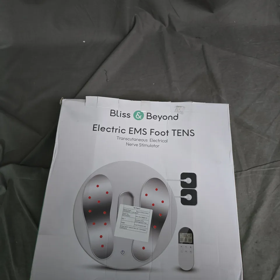 BLISS & BEYOND ELECTRIC EMS FOOT TENS TRANSCUTANEOUS ELECTRICAL NERVE STIMULATOR – BOXED