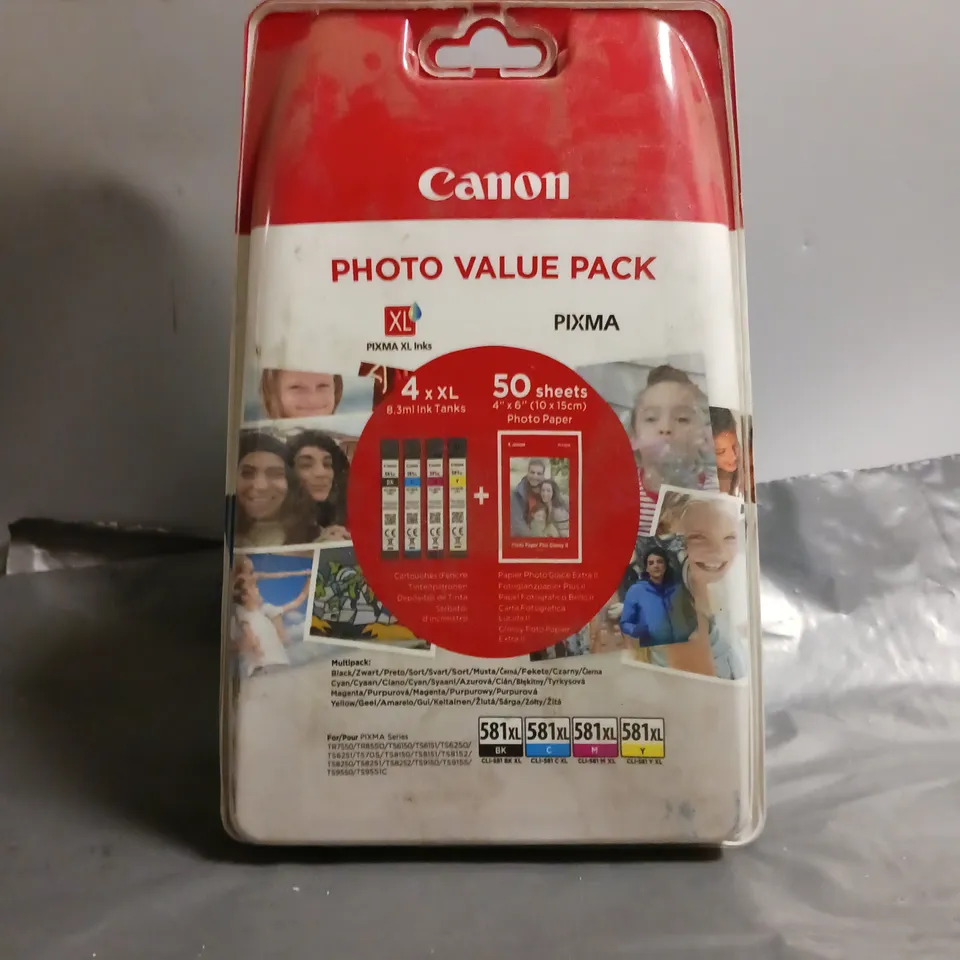 CANON 581XL INK CARTRIDGE MULTIPACK PLUS 50 SHEETS PAPER