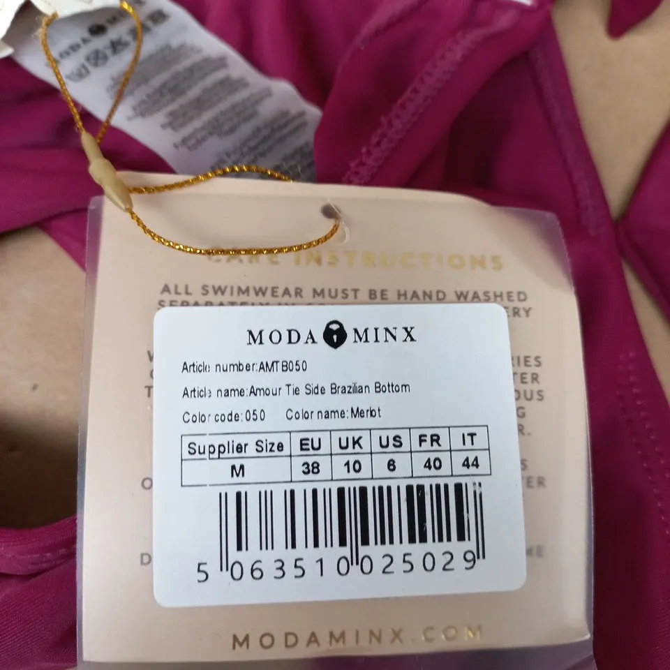 MODA MINX AMOUR TIE SIDE BRAZILIAN BOTTOM – MERLOT, UK 10 (EU 38)