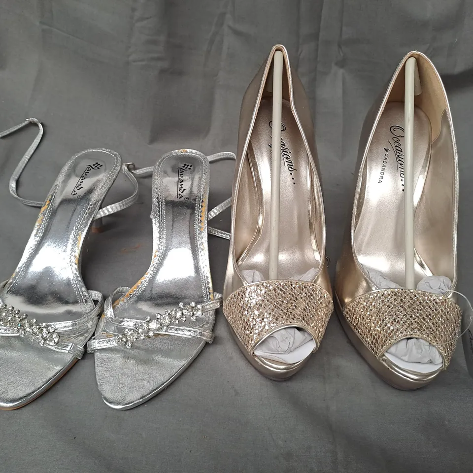 BOX OF APPROXIMATELY 10 ASSORTED PAIRS OF SHOES IN VARIOUS COLOURS, STYLES, AND SIZES