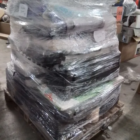 PALLET OF ASSORTED HOUSEHOLD GOODS AND PRODUCTS TO INCLUDE;SUITCASES,PLAYMATS,HEATED THROW,GYM MAT