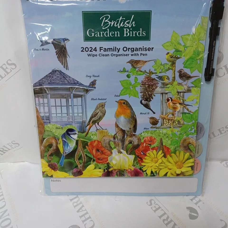 SEALED BRITISH GARDEN BIRDS 2024 FAMILY ORGANISER WITH PEN