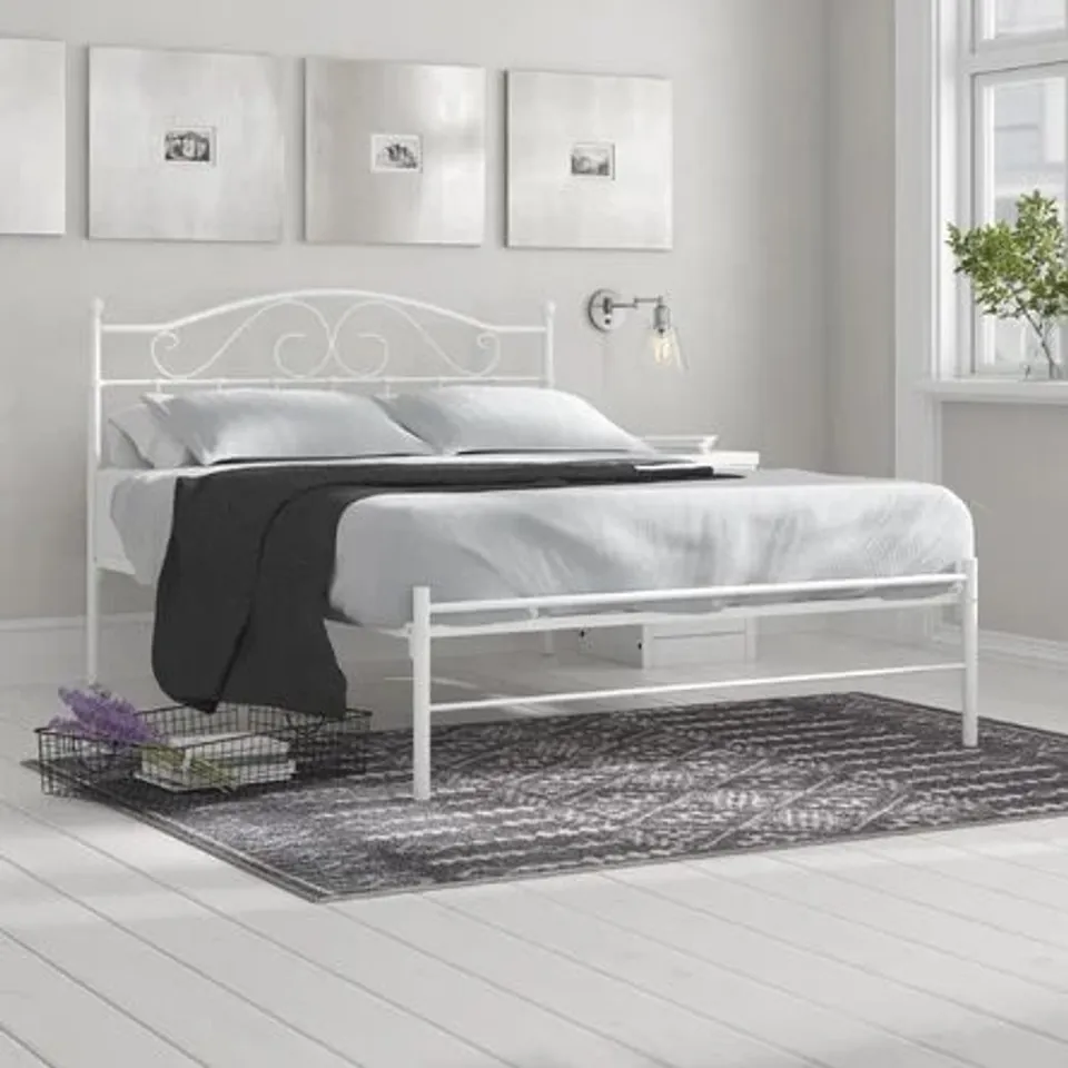 SUSSEX BED FRAME COLOUR WHITE SIZE SMALL DOUBLE 
