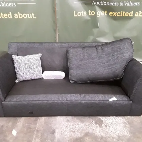 DESIGNER 2 SEATER SOFA - BLACK FABRIC